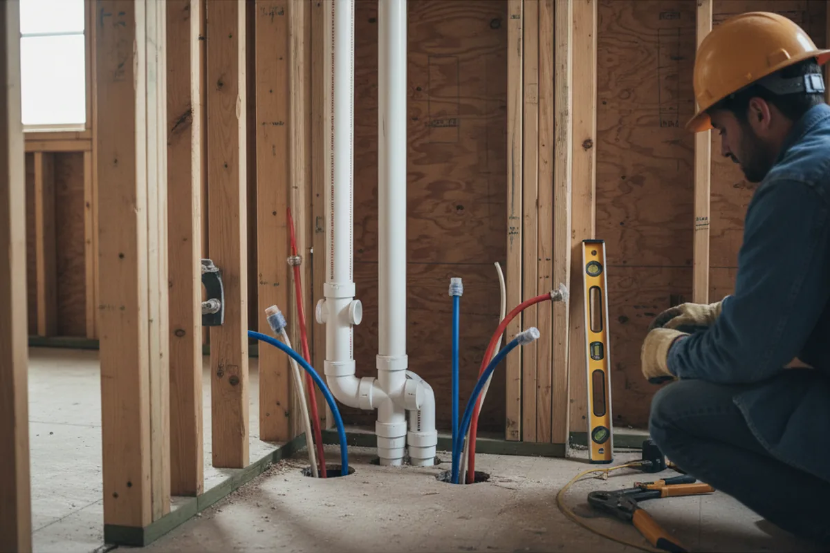 Drain and supply rough-in during Leak Detection in Carnegie